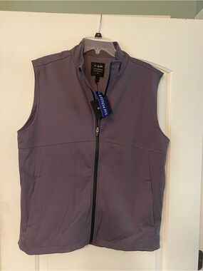 Men's Sleeveless Zip Vest - Gray Large